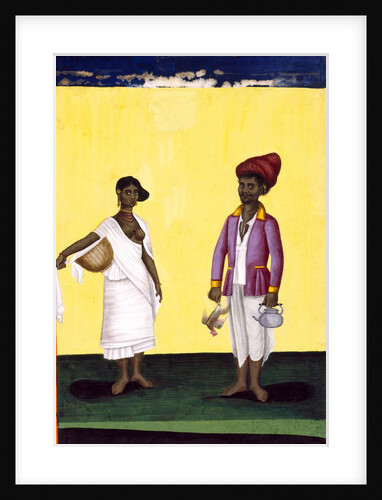 Cook holding a chicken and kettle, Delhi Company School by Delhi Company School