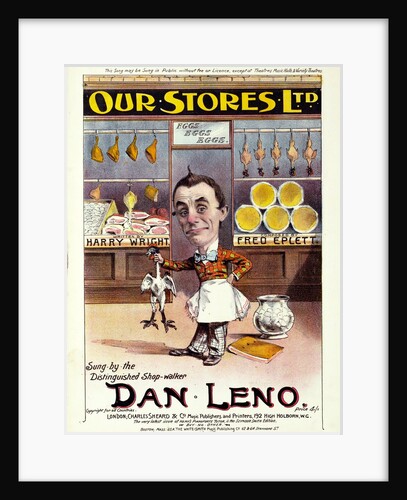 Song Sheet Cover featuring Dan Leno. London, England, 19th century by Sidney Kent