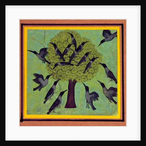 A Tree with Crows Perched in its Branches, with Others Flying Around It. Rajasthan, India, c.1850 by Unknown
