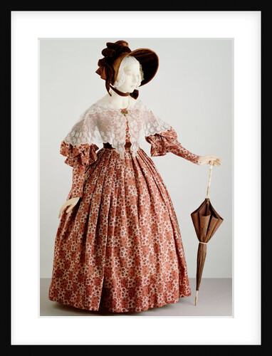 Victorian dress with shamrock pattern. England, 19th century by Unknown