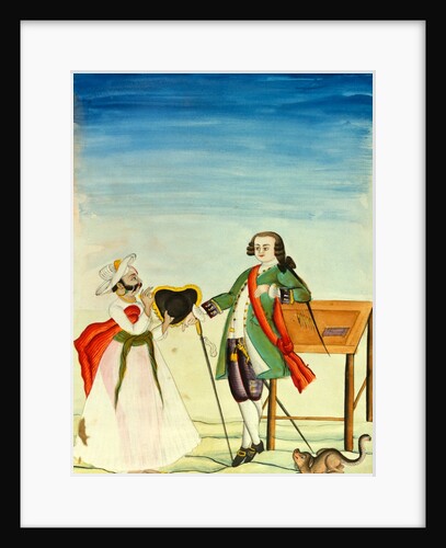 French officer and servant by Unknown