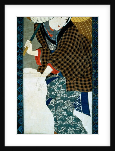 A Beauty and a Snowman by Utagawa Kuniyoshi