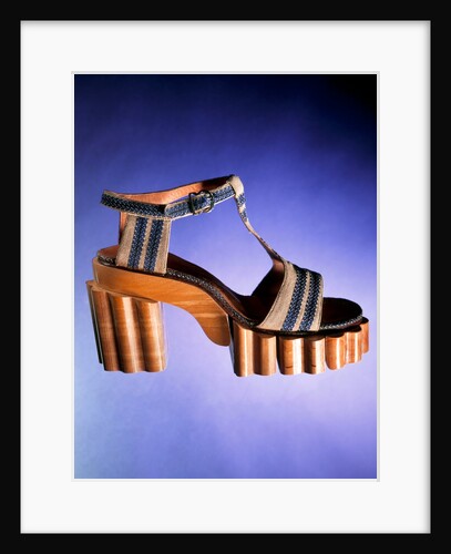 Woman's striped canvas sandal. Britain, 1938 by Unknown
