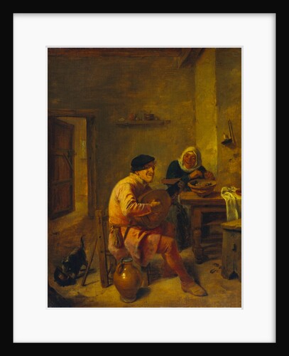 A Man Playing a Lute by Adriaen Brouwer