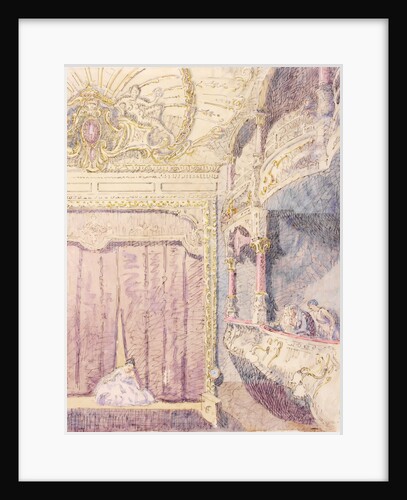 Interior, showing a box and the stage, of The Old Grand Theatre by Walter Bayes