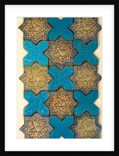 Panel of 15 wall tiles, with lustre decoration of a phoenix motif . Kashan, Iran, early 14th century by Unknown