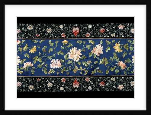 Panel with peonies and leaves and stems by Anonymous
