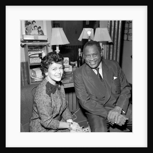 Paul Robeson with Eve Boswell in the Palladium dressing room by Harry Hammond
