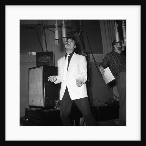 Cliff Richard recording in a studio by Harry Hammond