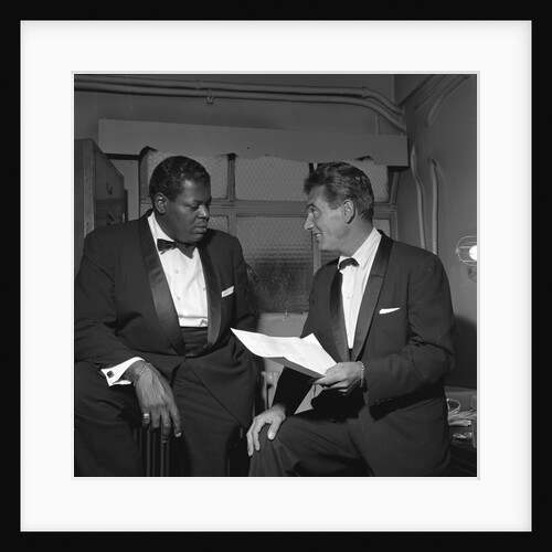 Oscar Peterson with an unknown man by Harry Hammond