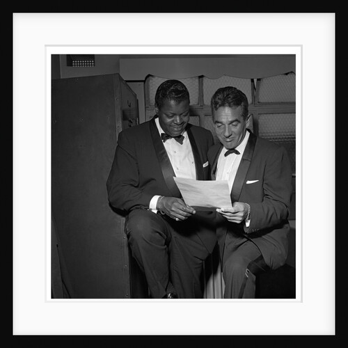 Oscar Peterson with an unknown man by Harry Hammond