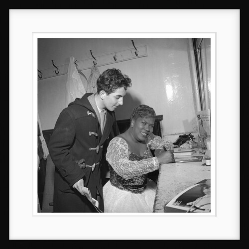 Sister Rosetta Tharp with unknown man in her dressing room by Harry Hammond