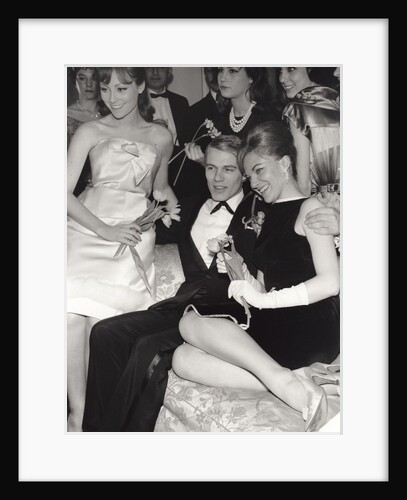 Adam Faith in promotion call with Rank Studio starlets by Harry Hammond