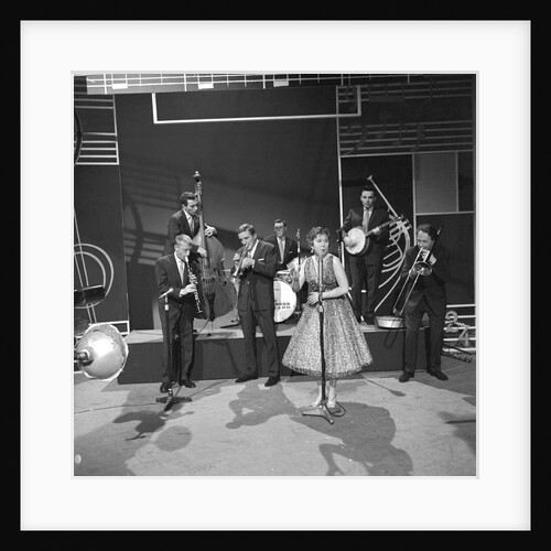 Chris Barber on stage with Ottilie Patterson and Johnny Duncan by Harry Hammond