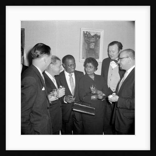 Louis Armstrong with wife, Fred Jackson and Humphrey Lyttelton by Harry Hammond