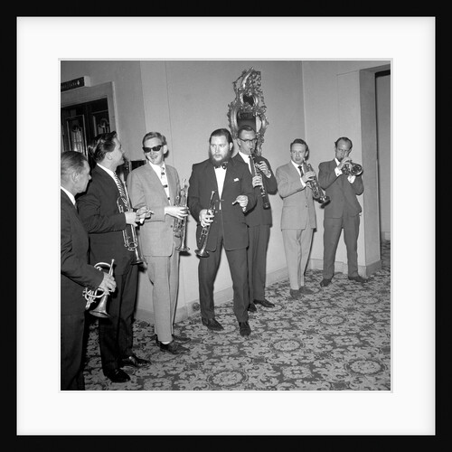 Louis Armstrong with British Jazz Musicians by Harry Hammond
