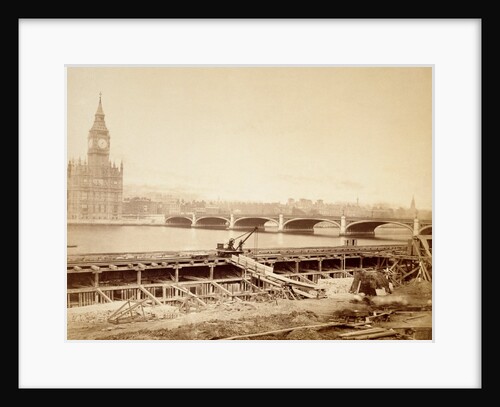 Westminster Bridge over the river at high tide by William Strudwick