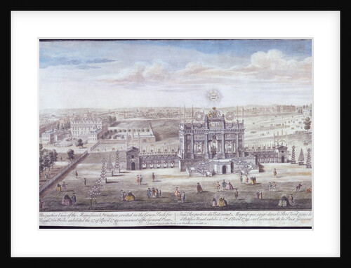 A Perspective View of The Magnificent Structure erected in Green Park for The Royal Fireworks by Unknown