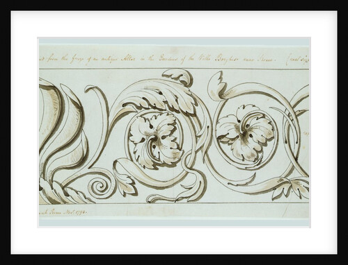 Frieze of an antique altar in the Gardens of the Villa Borghese near Rome by Charles Heathcote Tatham