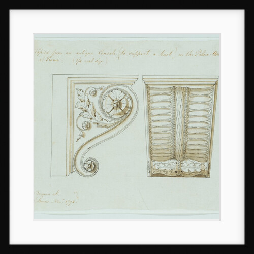 Antique console in Palace Matei in Rome by Charles Heathcote Tatham