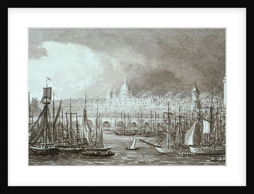 A View of Old London Bridge by John Glover