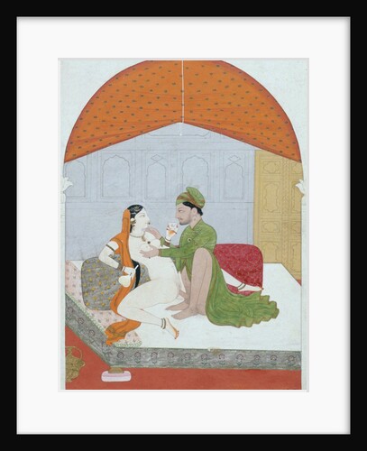 Prince and his mistress in a sexual position. Guler, Punjab Hills, India, early 19th century by Unknown