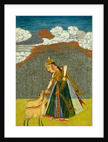 A Couple Feeding a Pair of Deer by Unknown