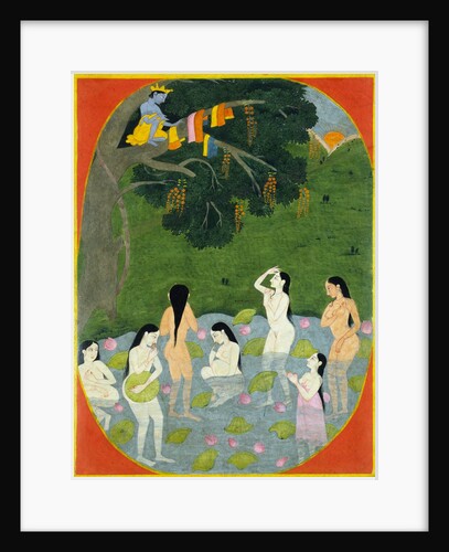 Krishna with The Cow Girl`s Clothes. Tehri Garwhal, India, early 19th century by Unknown