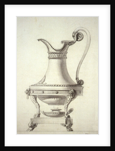 Design for a hot water jug with serpent handle by Jean-Jacques Boileau