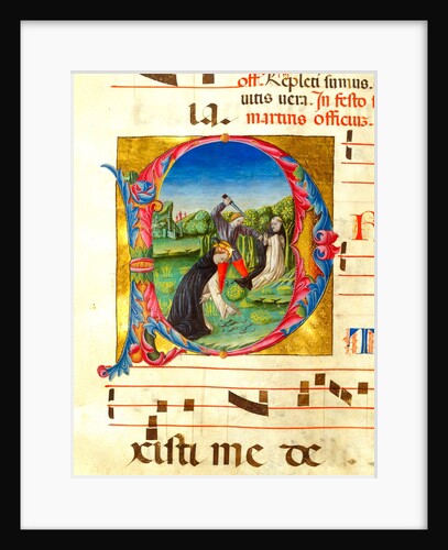 Initial letter P, depicting The Martyrdom of St Peter by Anonymous