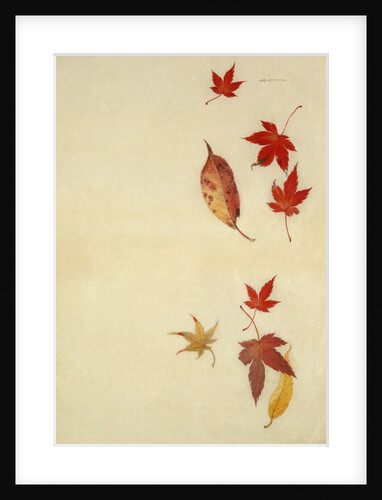 Autumnal red and yellow leaves by Unknown