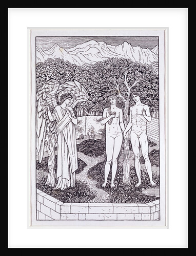 Adam and Eve in the Garden of Eden by William Morris