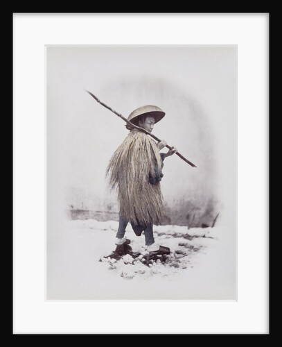 A workman in rain dress by Felice Beato
