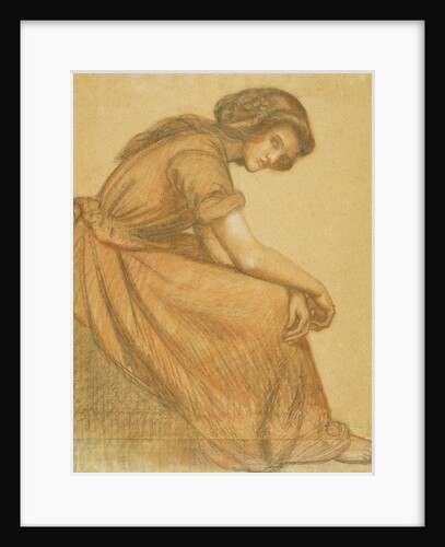 A girl holding her knees by Unknown