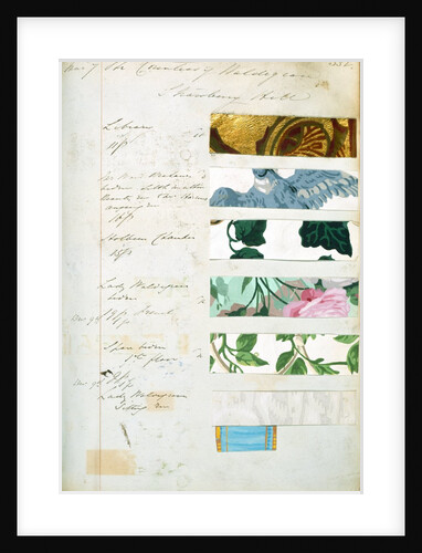 Samples of wallpaper ordered by Countess of Waldegrave of Strawberry Hill by Unknown