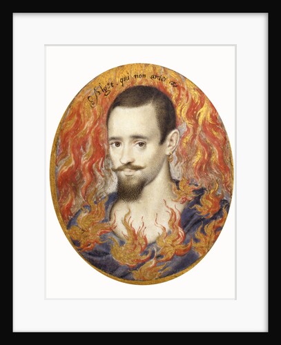 An Unknown Man Against a Background of Flames by Isaac Oliver