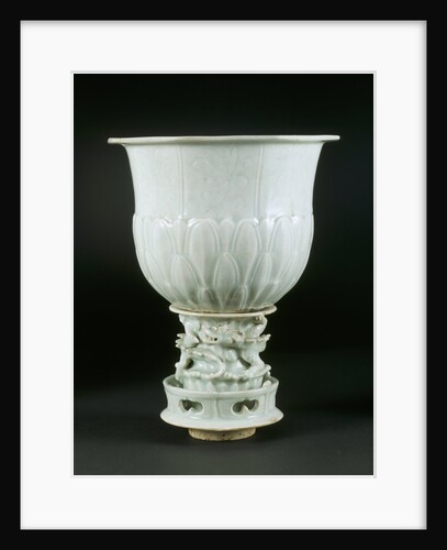 Lotus Vase & Dragon Pedestal by Unknown