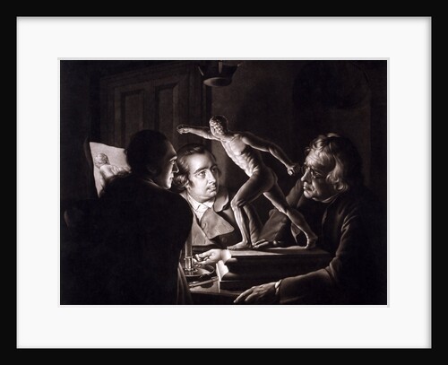 Three Men Viewing the Figure of a Gladiator by William Pether