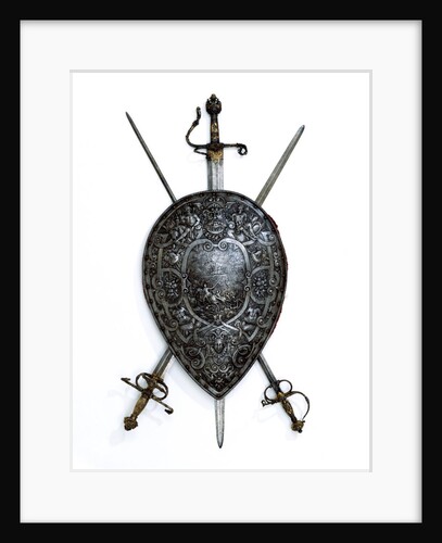 Shield, swords and broadsword. England, 19th century by Unknown