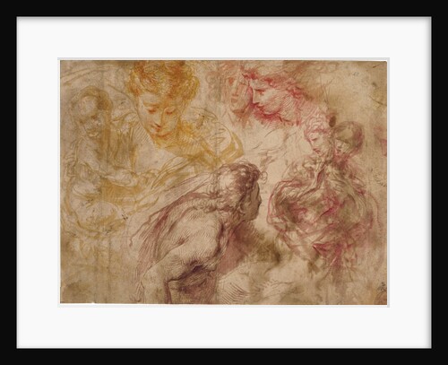Heads of Angels, drawings of Virgin and Child by Giulio Cesare Procaccini