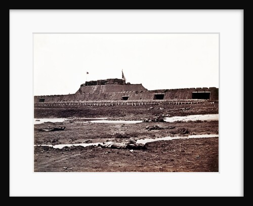The side of the fort from which the Chinese escaped the effects of the British and French Artillery by Felice Beato