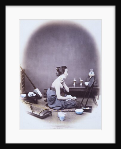 A Japanese girl at her toilet by Felice Beato