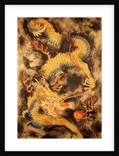 Dragon Amongst Clouds Chasing The Flaming Pearl. Korea, 19th century by Unknown
