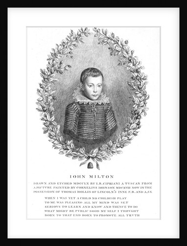 John Milton aged 10 by Anonymous