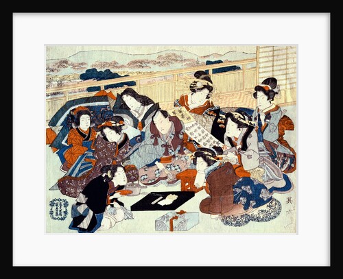 An actor seated surrounded by fashionable women by Utagawa Kunisada