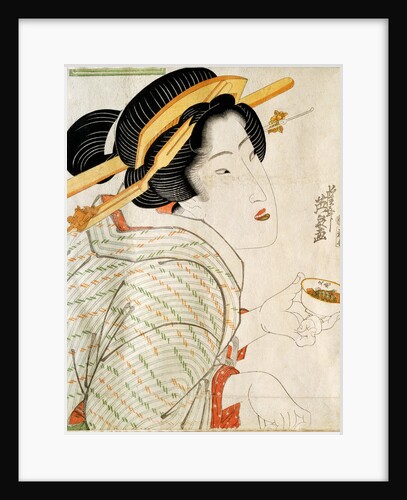 Geisha with Sake Cup by Keisai Eisen