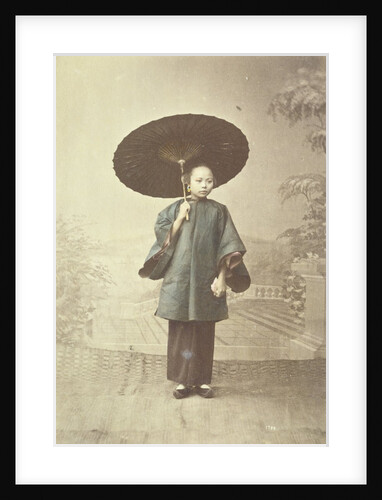 Young girl with sunshade by Unknown