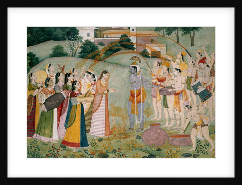 Krishna celebrating the Holi festival. India, late 18th century by Unknown