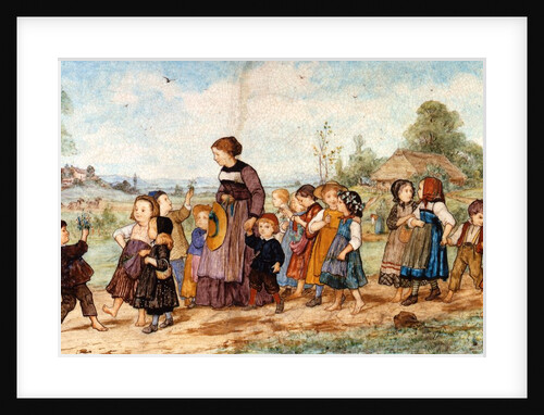 Promenade de l'école, made by Joseph-Théodore Deck, decorated by Albert Anker. Paris, France, 1869 by Joseph-Theodore Deck