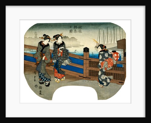 Women on Bridge by Utagawa Hiroshige